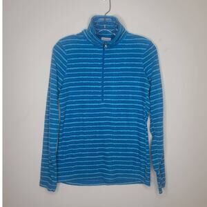 Columbia blue stripe quarter zip pullover fleece jacket - XS